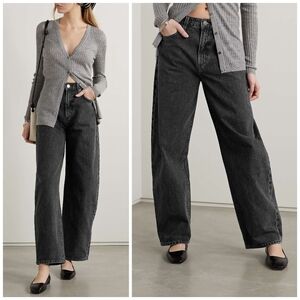 Goldsign Idris High-rise Wide-leg Jeans Black